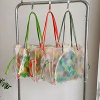Women's Large All Seasons Pvc Canvas Heart Shape Fashion Transparent Square String Tote Bag Underarm Bag main image 2