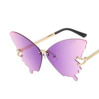Women's Fashion Butterfly Resin Butterfly Frame Frameless Sunglasses main image 6
