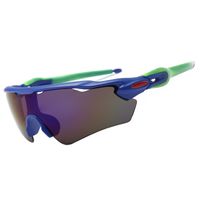 Men's Casual Color Block Pc Oval Frame Half Frame Sunglasses sku image 6
