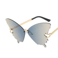 Women's Fashion Butterfly Resin Butterfly Frame Frameless Sunglasses sku image 4