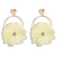 Fashion Wild Flower Diamond Earrings Female New Fresh Sweet Fabric Earrings sku image 1