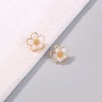 Cute Moon Flower Butterfly Copper Earrings Inlay Zircon Copper Earrings 1 Pair main image 2