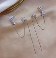 Fashion Simple Style Flower Alloy Rhinestone Plating Flowers Artificial Gemstones Earrings main image 3