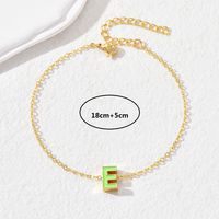 Simple Style Letter Copper Bracelets Enamel Gold Plated Copper Bracelets 1 Piece sku image 3
