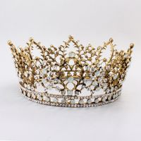 Nouveau Cycle De Mariée Couronne Européen Et Américain Style Baroque Strass Couronne De Mariage Robe Robe Coiffe Gâteau Couronne sku image 4