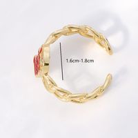 Fashion Snowman Copper Open Ring Gold Plated Zircon Copper Rings 1 Piece main image 2