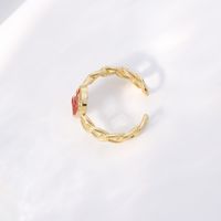 Fashion Snowman Copper Open Ring Gold Plated Zircon Copper Rings 1 Piece main image 3