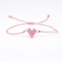 Classic Heart-shaped Jewelry Miyuki Bracelet Rice Beads Hand-woven Red Rope Jewelry Bracelet sku image 4