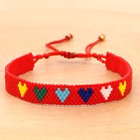 New Miyuki Simple Bracelet Db Antique Rice Beads Weave Red Love Pattern Ornaments sku image 2