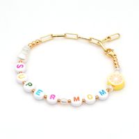 Simple Bracelet Natural Freshwater Pearl Gold Chain Ethnic Style Super Mom Smiley Explosion Jewelry Wholesale Nihaojewelry sku image 6