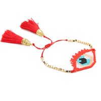 Rice Beads Hand-woven Demon Eye Simple Autumn Fashion Color Preservation Gold Bead Tassel Bracelet For Women sku image 5