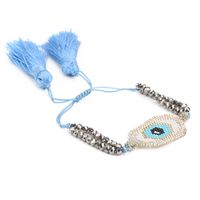 Reisperlen Gewebt Türkische Blaue Augen Ethnischen Stil Stapel Quaste Armband sku image 3