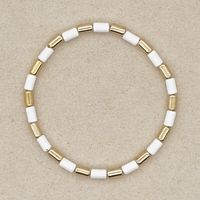 Zinc Alloy Beads Multi-layered Diamond Letter Bracelet Set sku image 5