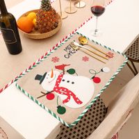 Christmas Santa Claus Snowman Cloth Banquet Family Gathering Party Tablecloth main image 5