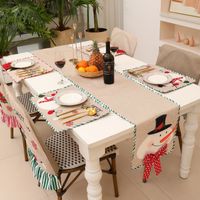 Christmas Santa Claus Snowman Cloth Banquet Family Gathering Party Tablecloth main image 4