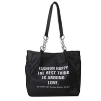 Women's Large Pu Leather Letter Streetwear Square Zipper Tote Bag main image 5
