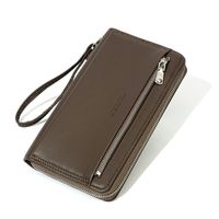 Men's All Seasons Pu Leather Solid Color Fashion Square Zipper Long Wallet main image 3