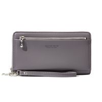 Men's All Seasons Pu Leather Solid Color Fashion Square Zipper Long Wallet sku image 1