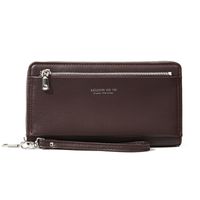 Men's All Seasons Pu Leather Solid Color Fashion Square Zipper Long Wallet sku image 3