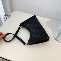 Women's Small Pu Leather Solid Color Streetwear Square Zipper Underarm Bag sku image 4