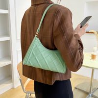 Women's Small Pu Leather Solid Color Streetwear Square Zipper Underarm Bag main image 2