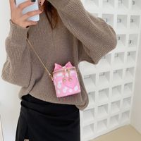 Women's Small Pu Leather Solid Color Streetwear Square Zipper Bucket Bag main image 3