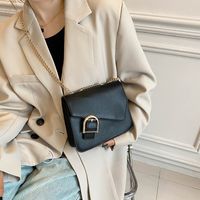 Women's Medium Pu Leather Solid Color Streetwear Square Lock Clasp Square Bag main image 3