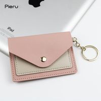 Women's All Seasons Pu Leather Color Block Cute Square Flip Cover Card Holder main image 5