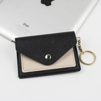 Women's All Seasons Pu Leather Color Block Cute Square Flip Cover Card Holder sku image 3
