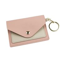 Women's All Seasons Pu Leather Color Block Cute Square Flip Cover Card Holder main image 4