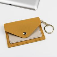 Women's All Seasons Pu Leather Color Block Cute Square Flip Cover Card Holder sku image 1