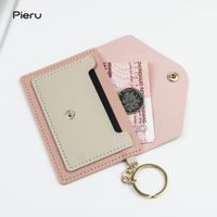 Women's All Seasons Pu Leather Color Block Cute Square Flip Cover Card Holder main image 2