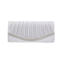 Women's Medium All Seasons Polyester Silk Solid Color Fashion Rhinestone Square Magnetic Buckle Evening Bag main image 4