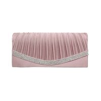 Women's Medium All Seasons Polyester Silk Solid Color Fashion Rhinestone Square Magnetic Buckle Evening Bag main image 3