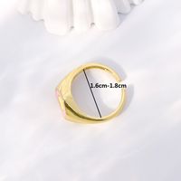 Mode Herzform Kupfer Offener Ring Emaille Vergoldet Kupfer Ringe 1 Stück main image 2