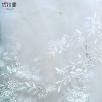 Fashion Bridal Veil Pearl Lace Large Trailing Yarn sku image 4