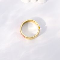 Mode Herzform Kupfer Offener Ring Emaille Vergoldet Kupfer Ringe 1 Stück main image 3