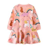 Mode Dessin Animé Coton Impression Robe Régulière Bébé Vêtements main image 4