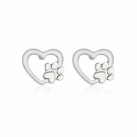 Simple Love Dog Claw Hollow Heart Heart Earrings Nhdp155664 sku image 1