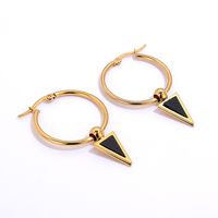 1 Pair Fashion Triangle Gold Plated Stainless Steel Gold Plated Drop Earrings main image 4