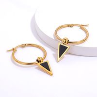 1 Pair Fashion Triangle Gold Plated Stainless Steel Gold Plated Drop Earrings main image 3