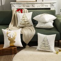 Fashion Christmas Tree Elk Short Plush Pillow Cases main image 3