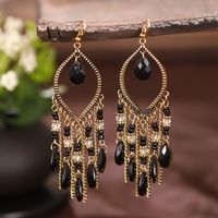 Vintage Long Tassel Retro Water Drop Bohemian Chain Earrings sku image 8