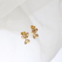 Simple Style Heart Shape Titanium Steel Ear Studs Gold Plated Stainless Steel Earrings main image 3