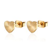 Simple Style Heart Shape Titanium Steel Ear Studs Gold Plated Stainless Steel Earrings sku image 6