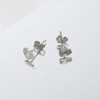 Simple Style Heart Shape Titanium Steel Ear Studs Gold Plated Stainless Steel Earrings main image 4