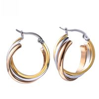 Simple Style Geometric Titanium Steel Drop Earrings Plating Stainless Steel Earrings main image 5