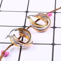 Simple Style Geometric Titanium Steel Drop Earrings Plating Stainless Steel Earrings main image 3