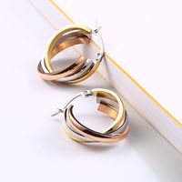 Simple Style Geometric Titanium Steel Drop Earrings Plating Stainless Steel Earrings main image 2