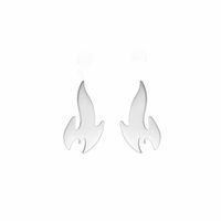 Hip-hop Flame Titanium Steel Ear Studs Plating Stainless Steel Earrings main image 5